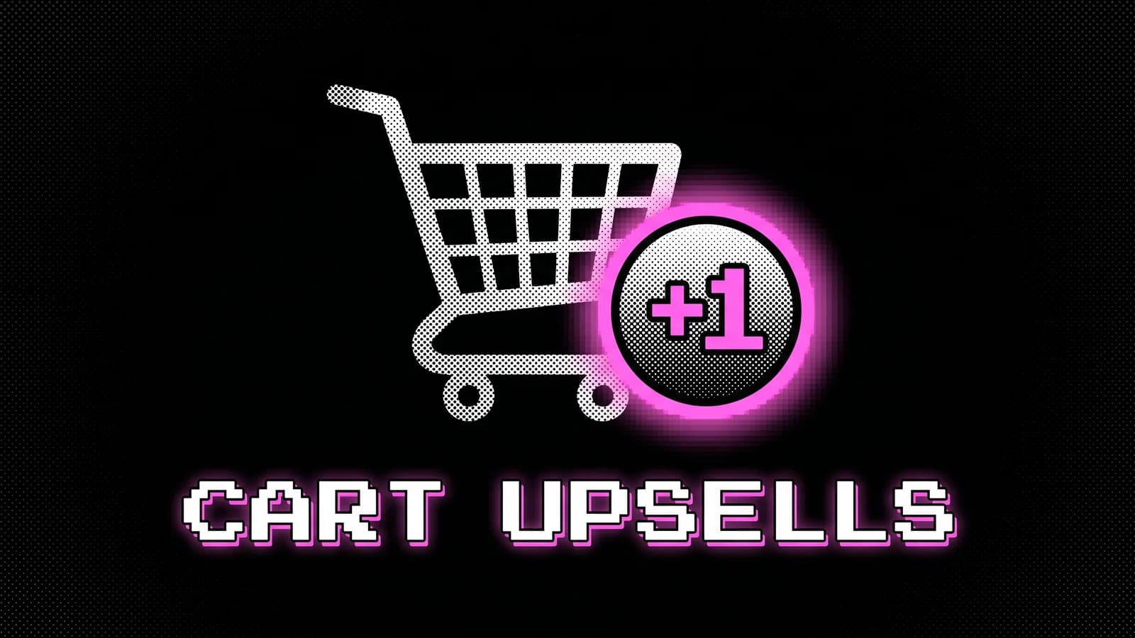 Halbton-Warenkorb mit pinkem Plus-Eins-Hinzufügen-Button, ein Shopify Cart Upsell